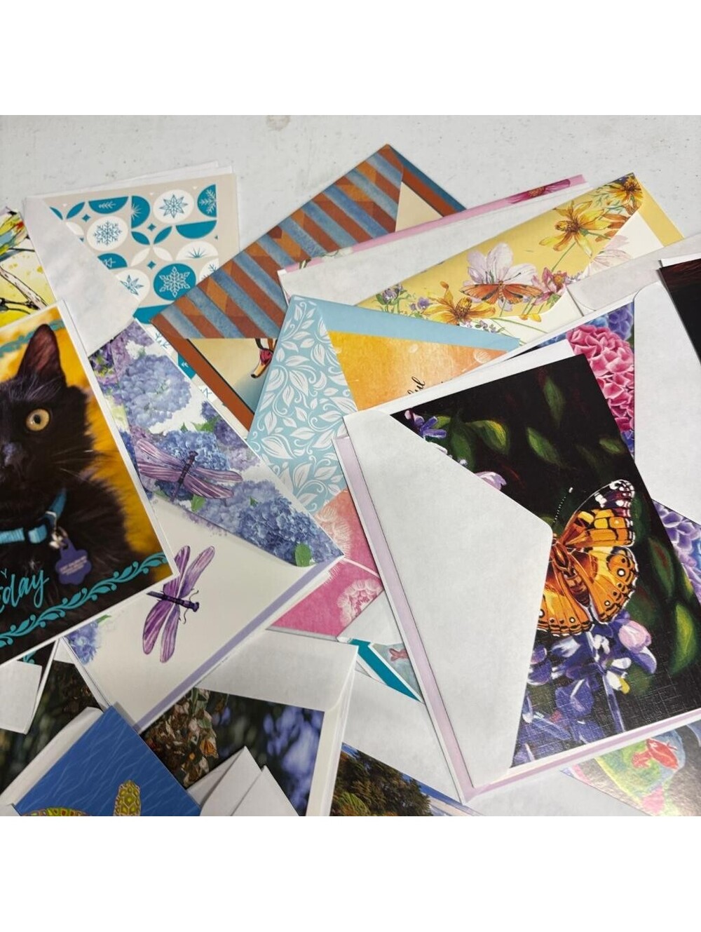 Huge Lot of Assorted Greeting Cards Christmas Birthday Holiday with Envelopes